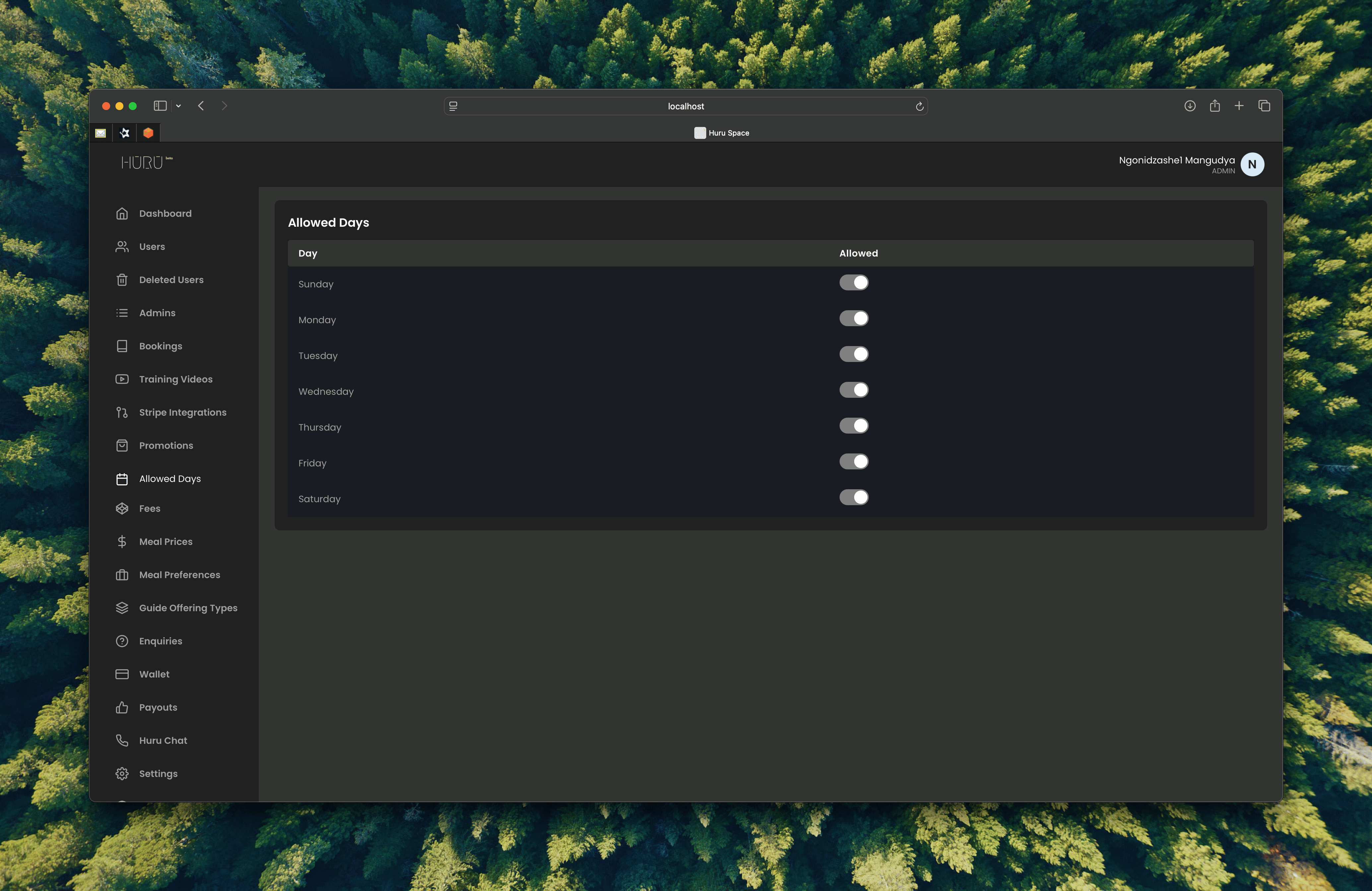 Administrative calendar configuration
