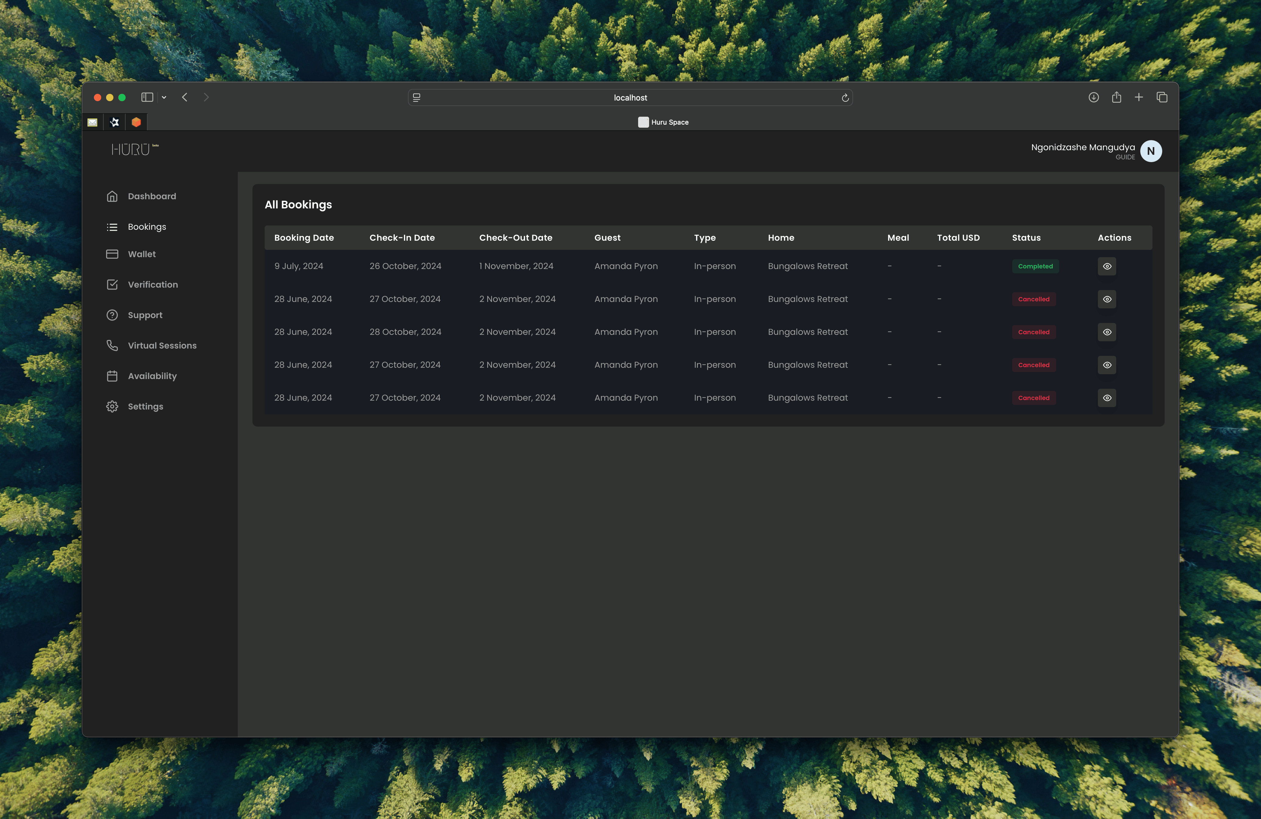 Guide booking management