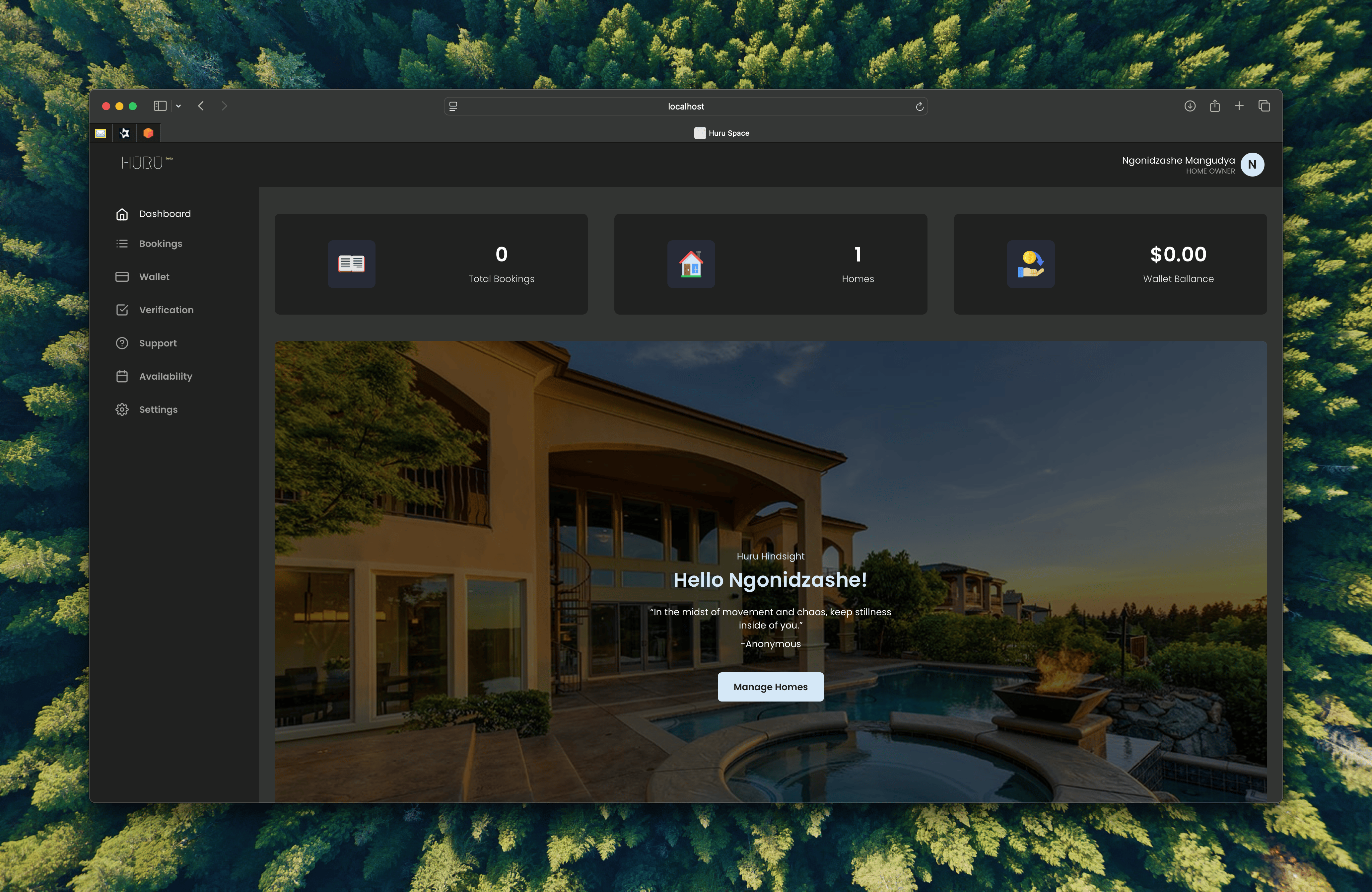 Home owner dashboard